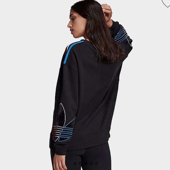Adidas originals adicolor tricolor trefoil velvet sweatshirt Clearance